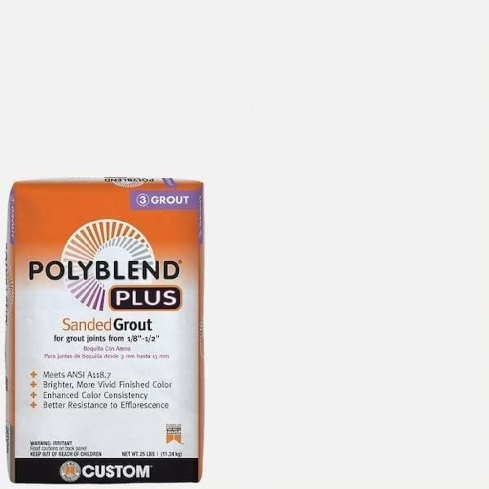 Custom Building Products Polyblend Plus Sanded Grout #640 Arctic White 25 lbs